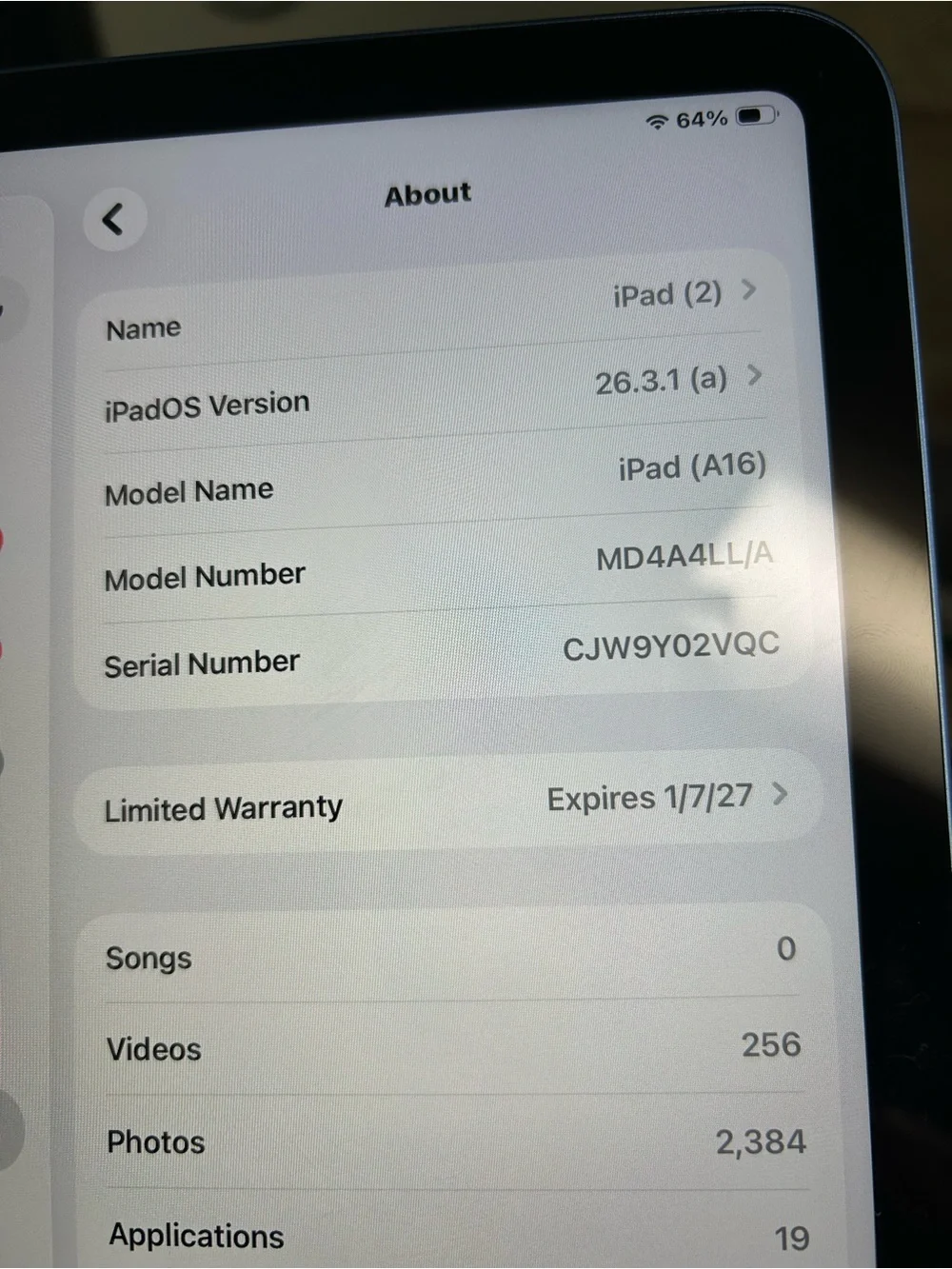 Apple iPad (Black) A16